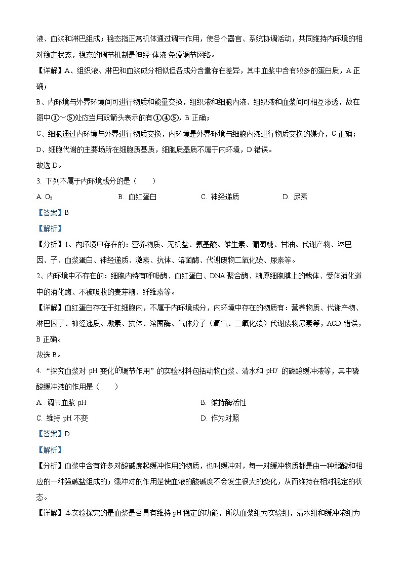 浙江省嘉興八校聯(lián)盟2024-2025學(xué)年高二上學(xué)期期中聯(lián)考生物試卷 Word版含解析第2頁