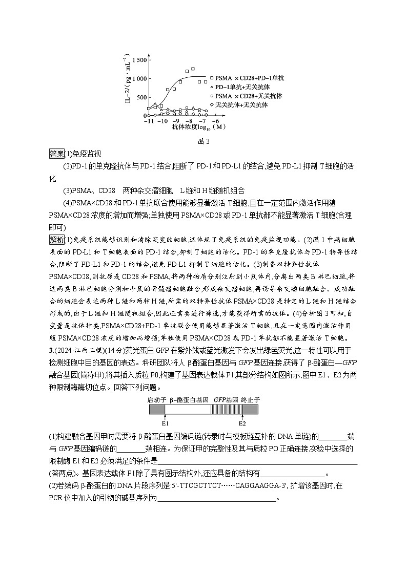 備戰(zhàn)2025年高考二輪復(fù)習(xí)生物(山東版)大題分析與表達(dá)練6生物技術(shù)與工程第3頁