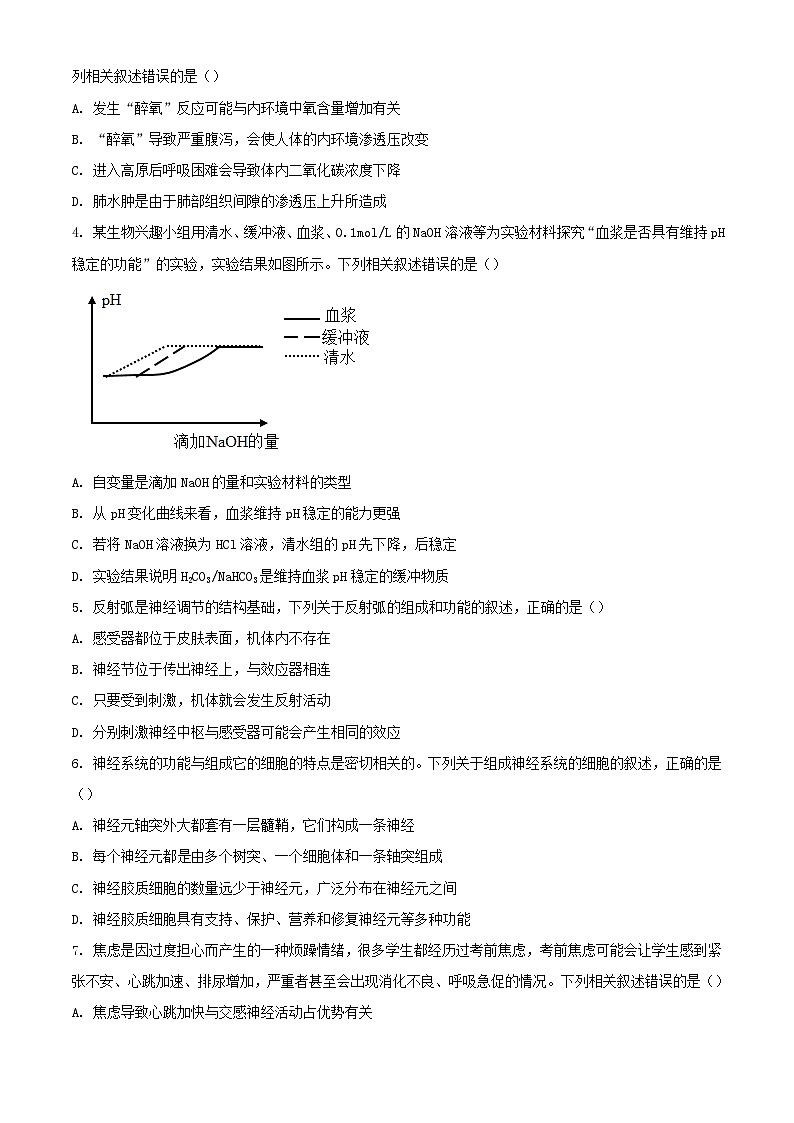 陕西省榆林市2023_2024学年高二生物上学期期中试题含解析第2页