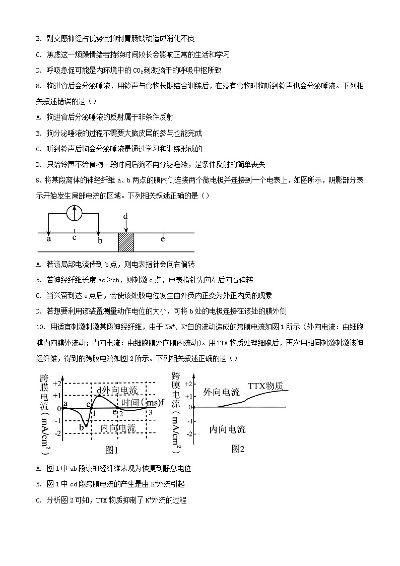 陕西省榆林市2023_2024学年高二生物上学期期中试题含解析第3页