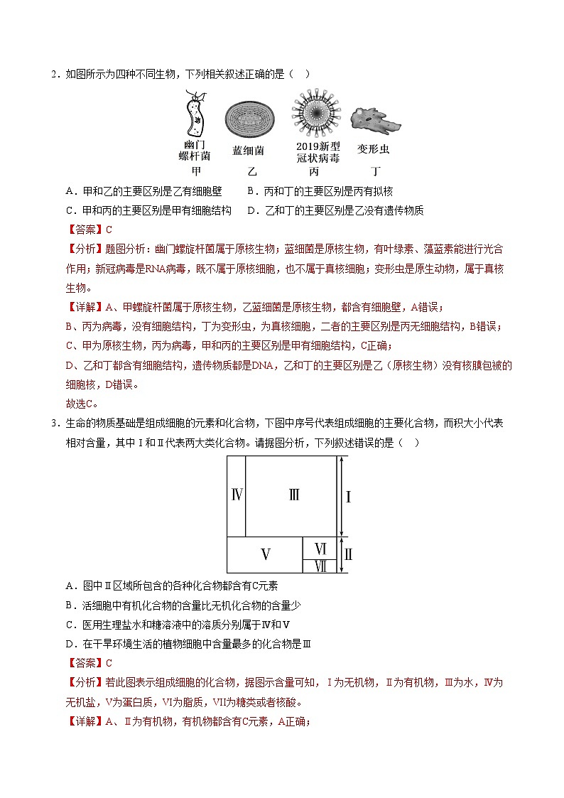 高一生物第三次月考卷01(全解全析)(新高考通用)第2页