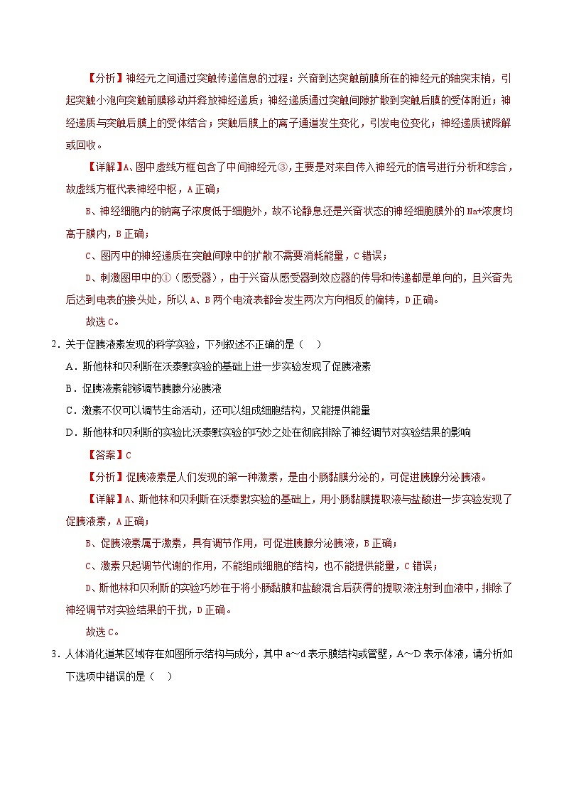 高二生物第三次月考卷(苏教版2019,选必1+选必2前2章)2024-2025学年高中上学期第三次月考02