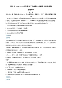 天津市河北區(qū)2024-2025學年高三上學期11月期中考試生物試卷（Word版附解析）