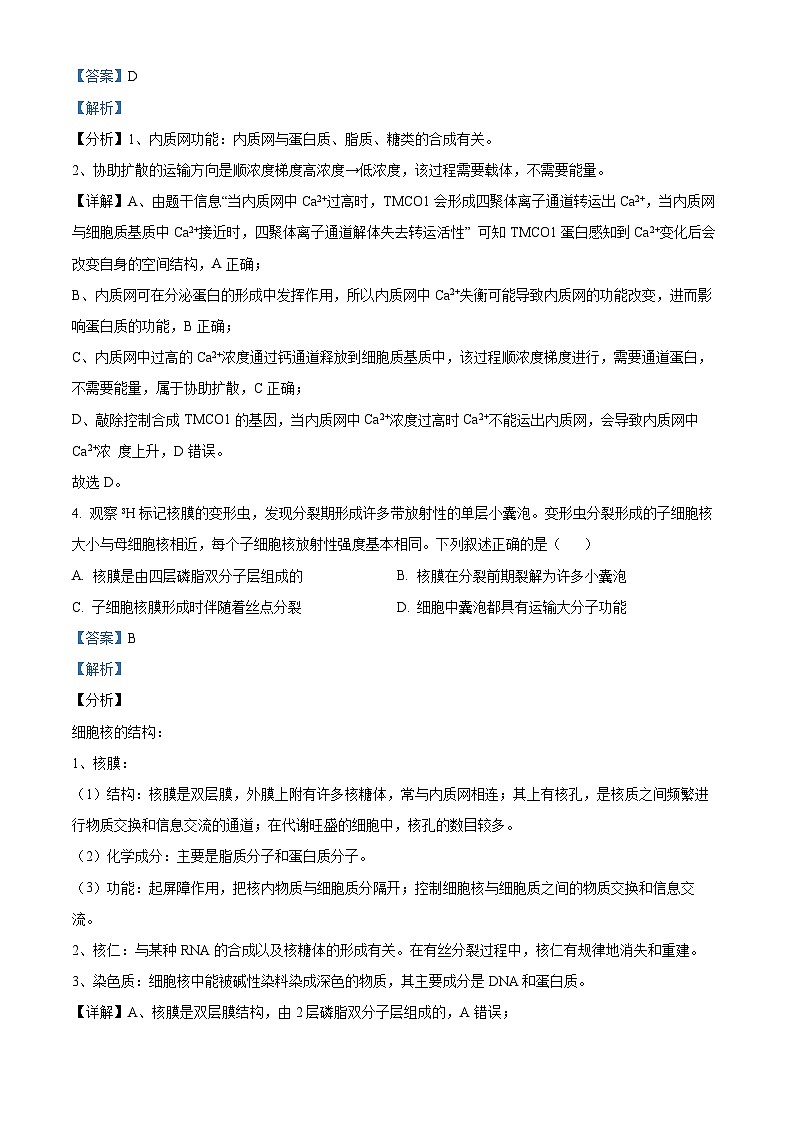 陕西省十七校联考2024-2025学年高三上学期11月期中生物试题 Word版含解析第3页