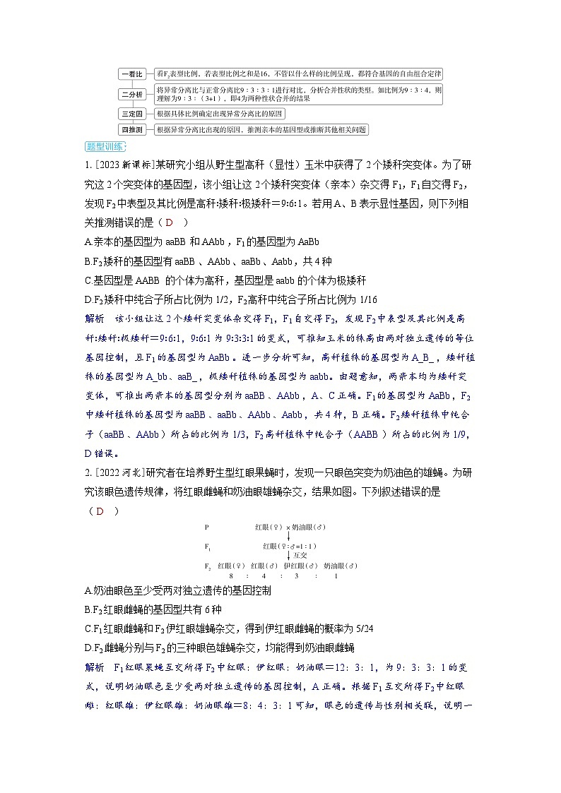 备战2025年高考生物精品教案第五章基因的传递规律微专题6基因自由组合定律的特例分析(Word版附解析)第2页