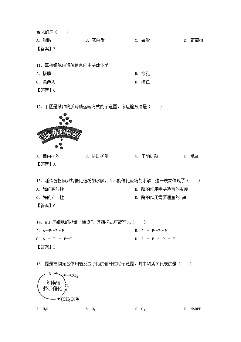 2021-2022学年江苏省常熟高二上学期生物12月月考试题第3页
