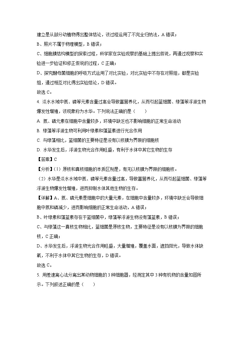 2023~2024学年山东省菏泽市鄄城县一中高一(上)1月月考生物试卷(解析版)第3页