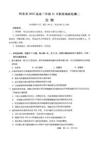 河北省部分学校2024-2025学年高三上学期11月阶段调研检测二生物试卷