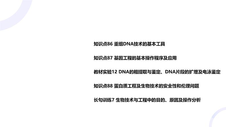 2025届高考生物基础练习第十一章 第3节 基因工程及生物技术的安全性和伦理问题课件第1页