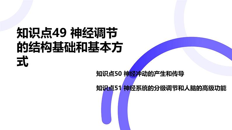 2025届高考生物基础练习第八章 第2节 神经调节课件第1页
