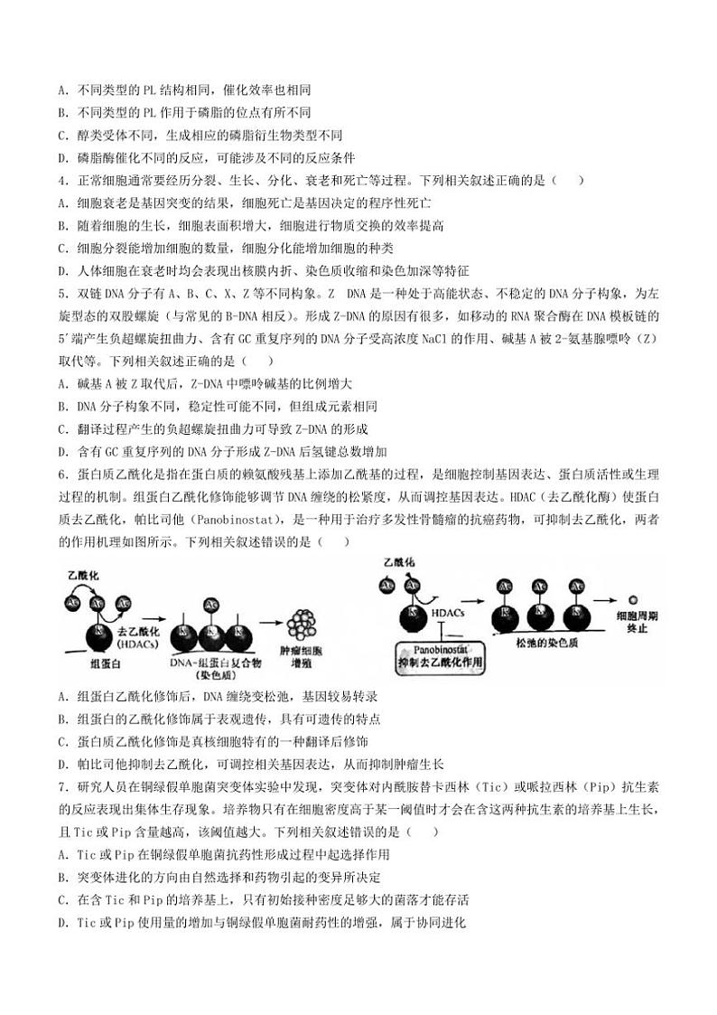 2025届广西桂林市高三(上)11月跨市联考生物试卷(含答案)第2页