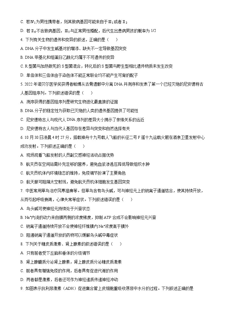 江苏省南通市如皋十四校联考2024-2025学年高三上学期11月期中生物试题无答案第2页