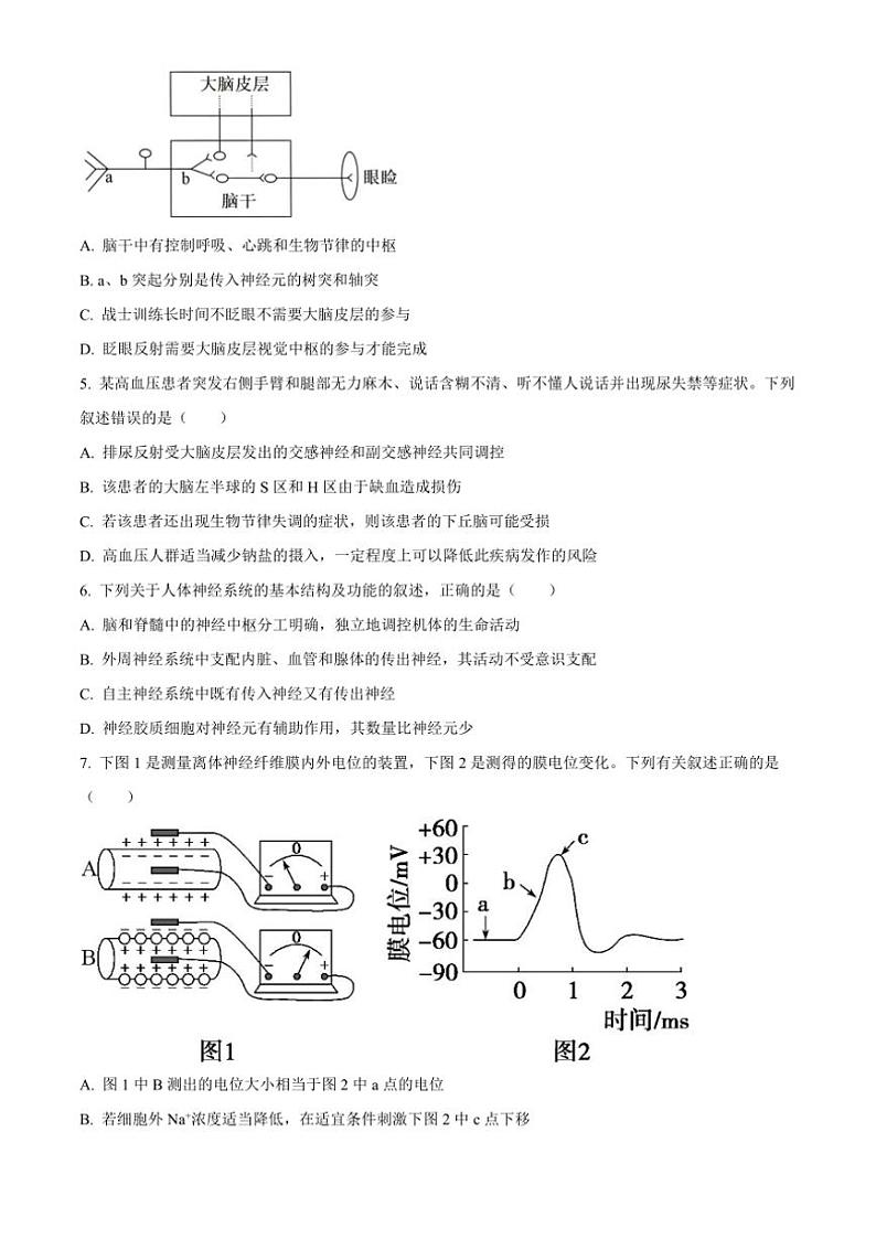 2024~2025学年江苏省无锡市江阴市六校高二(上)期中联考试卷生物(含答案)第2页