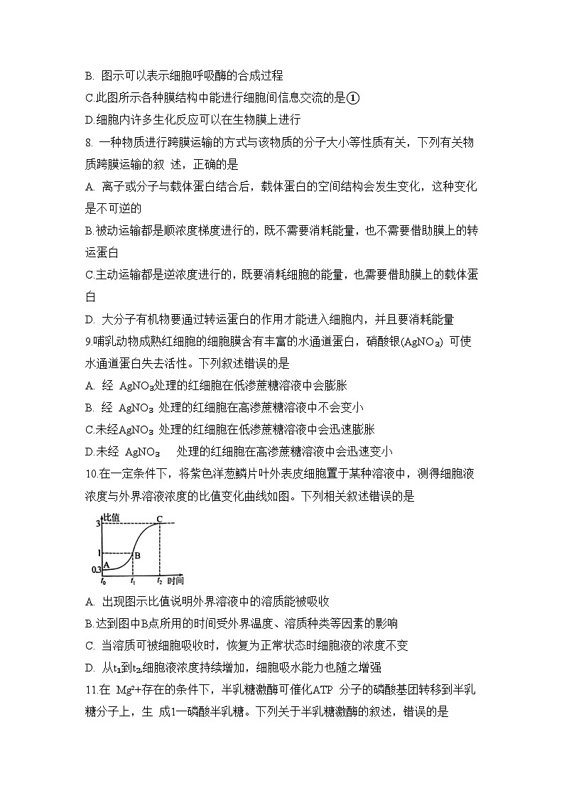 安徽省蚌埠市固镇县毛钽厂实验中学2024-2025学年高一上学期12月月考生物试题第3页