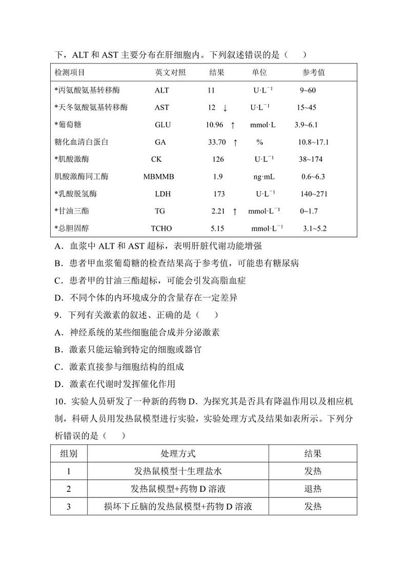 2024~2025学年广东省河源市龙川县第一中学高二(上)12月期中生物试卷(含答案)第3页