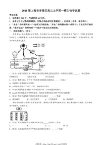 2025届上海市奉贤区高三(上)一模生物试卷(含答案)