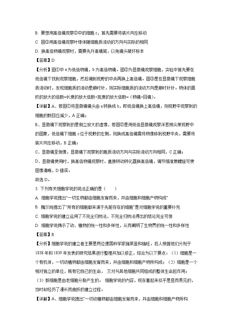 2024-2025学年辽宁省辽南协作体高一(上)期中考试生物试卷(解析版)第2页