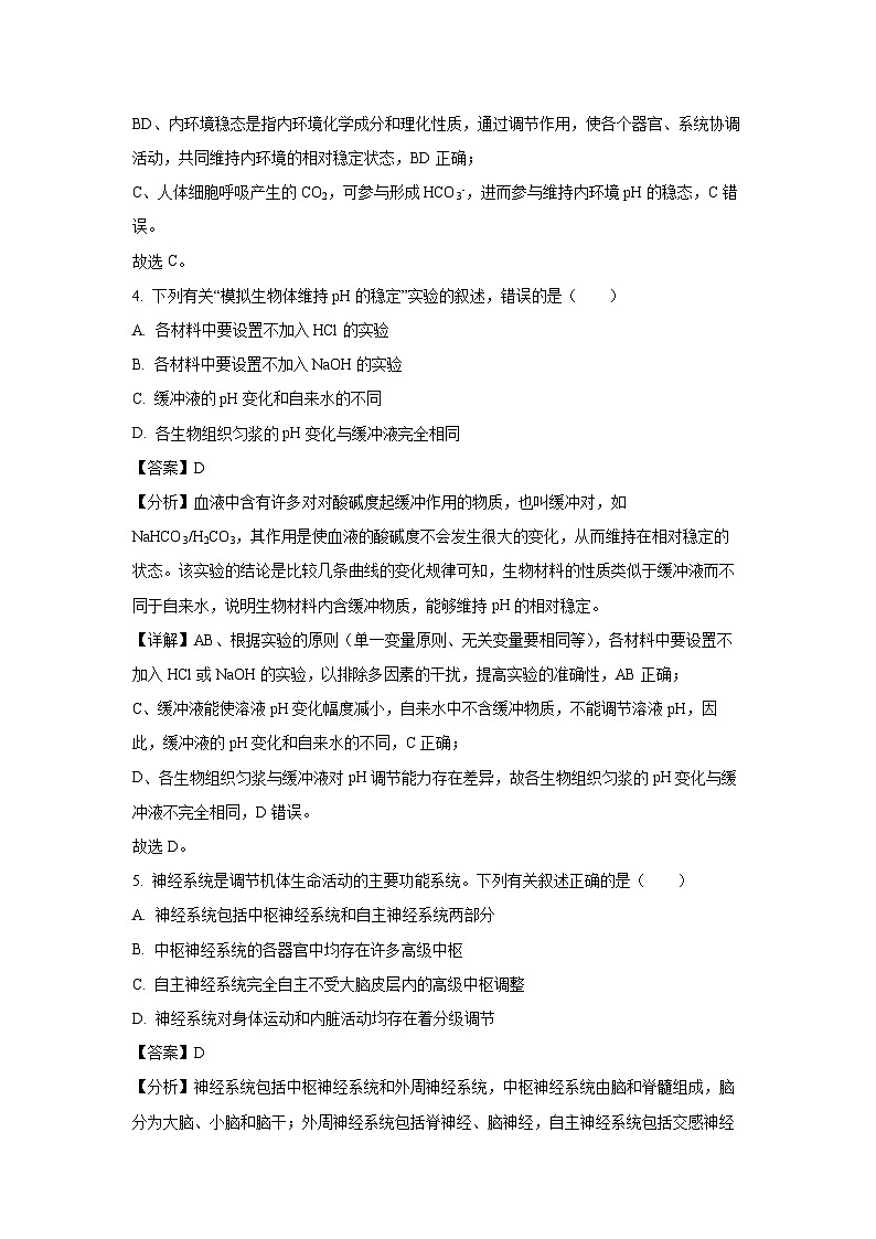 2024-2025学年江西省部分学校高二(上)11月期中生物试卷(解析版)第3页