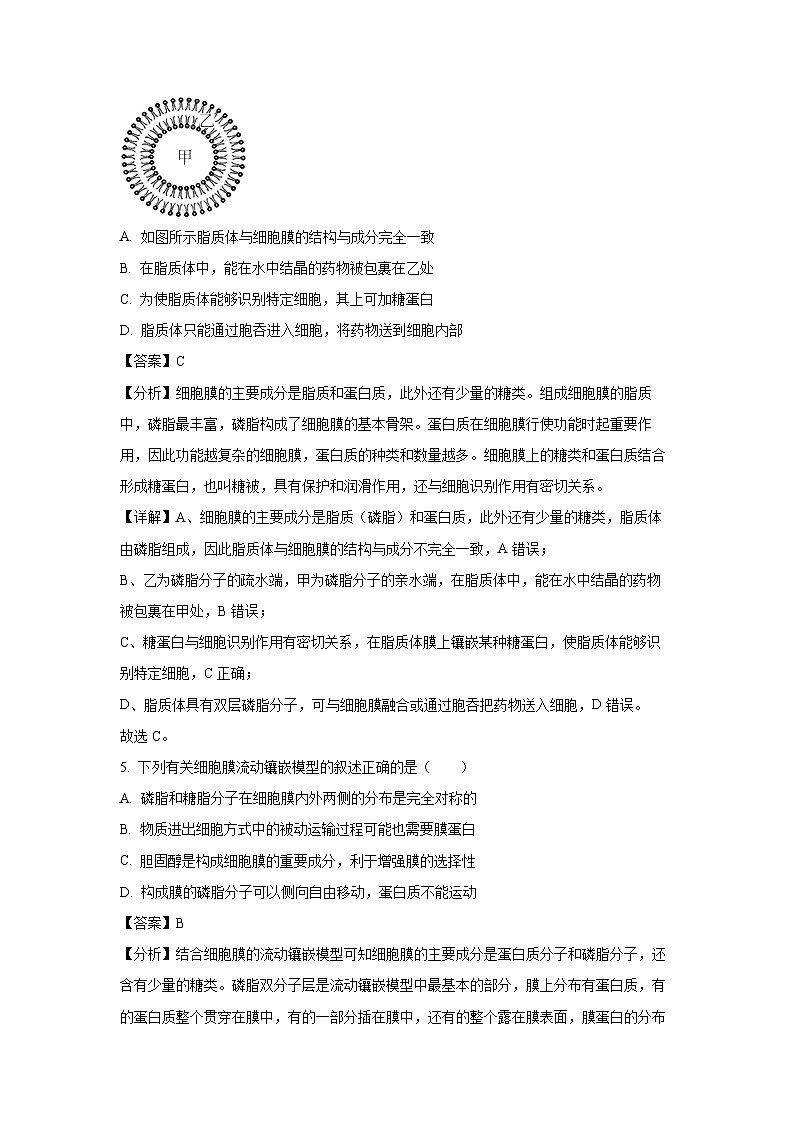 2022-2023学年山东省济南市高一(上)期末考试生物试卷(解析版)第3页