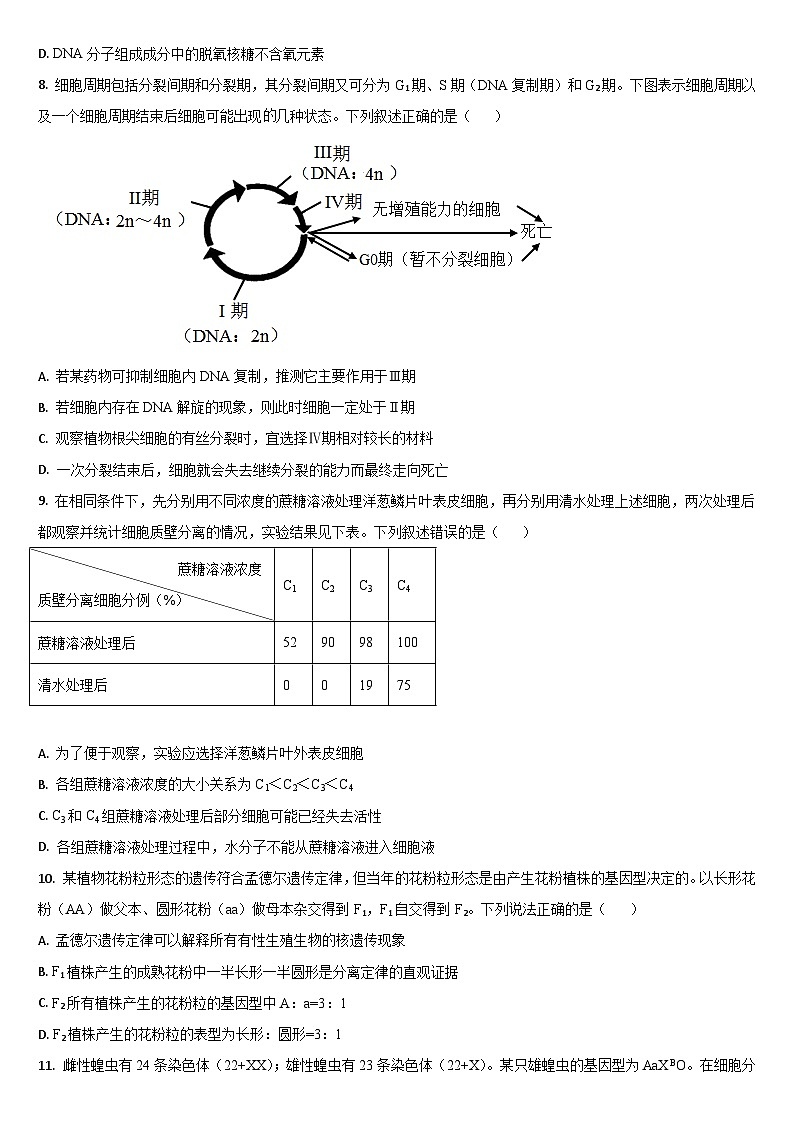 吉林省通化市梅河口市第五中学2024-2025学年高三上学期12月月考生物试题第2页