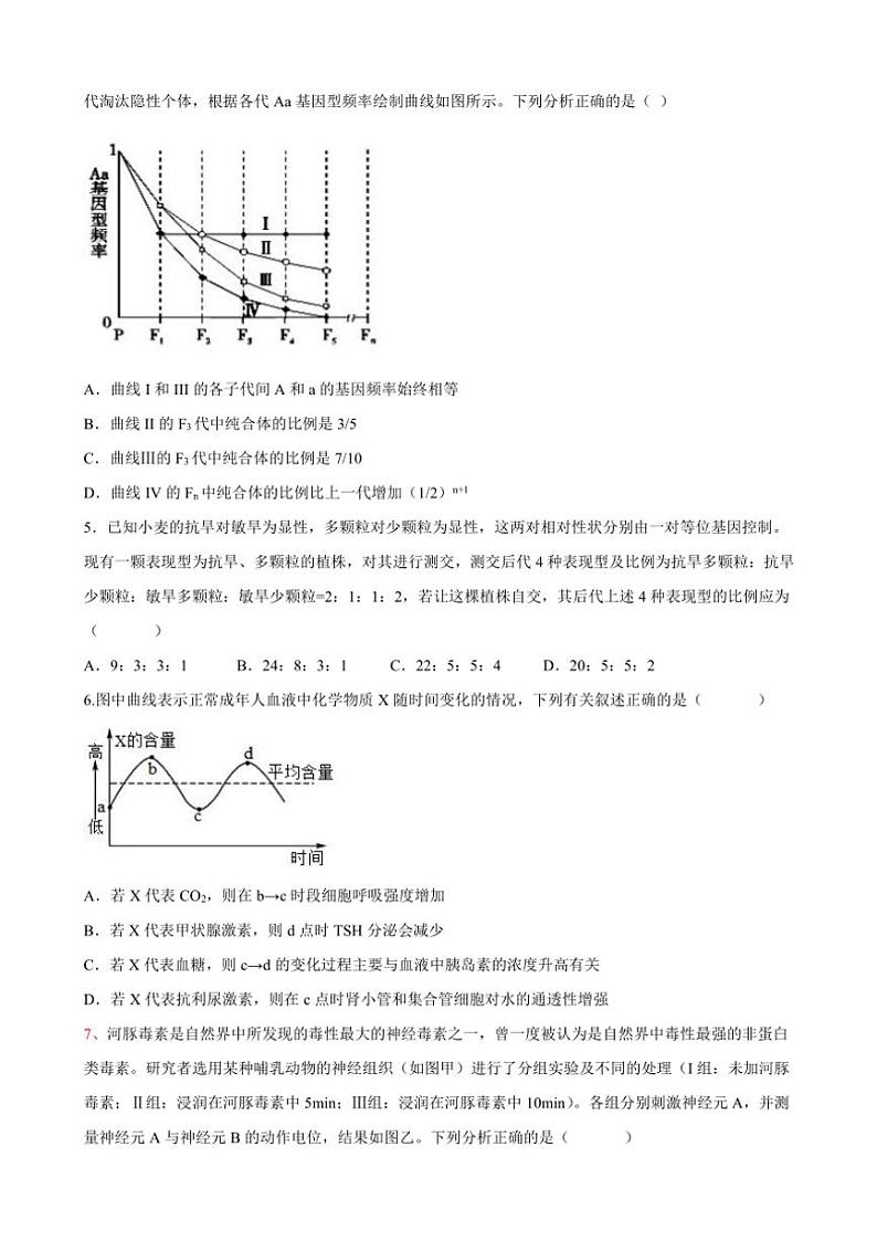2024~2025学年甘肃省嘉峪关市嘉峪关市第一中学高二(上)12月月考生物试卷(含答案)第2页