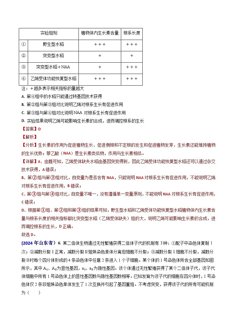 专题10 变异与育种-【真题汇编】2024年高考生物真题和模拟题分类汇编(教师卷)第3页