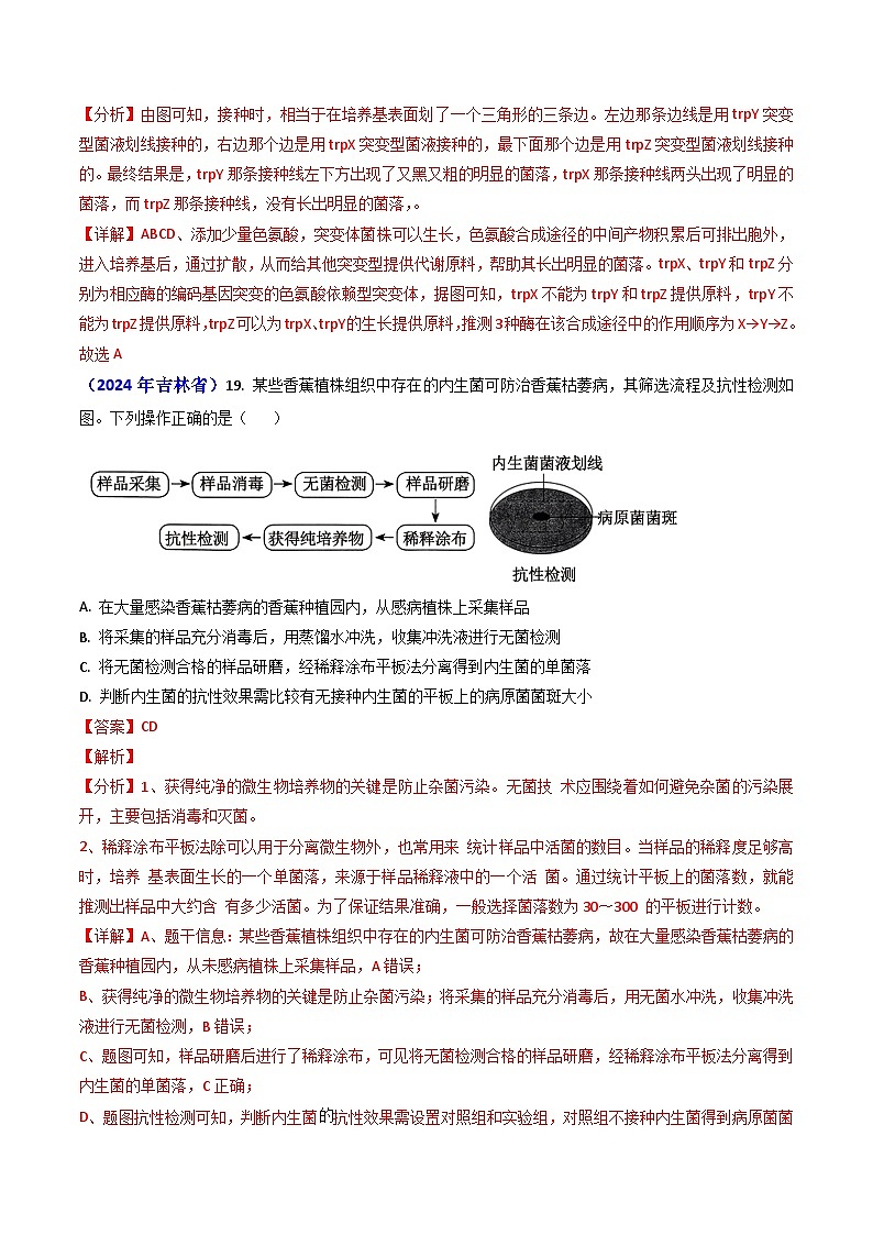 专题17 发酵工程【真题汇编】2024年高考生物真题和模拟题分类汇编(教师卷)第3页