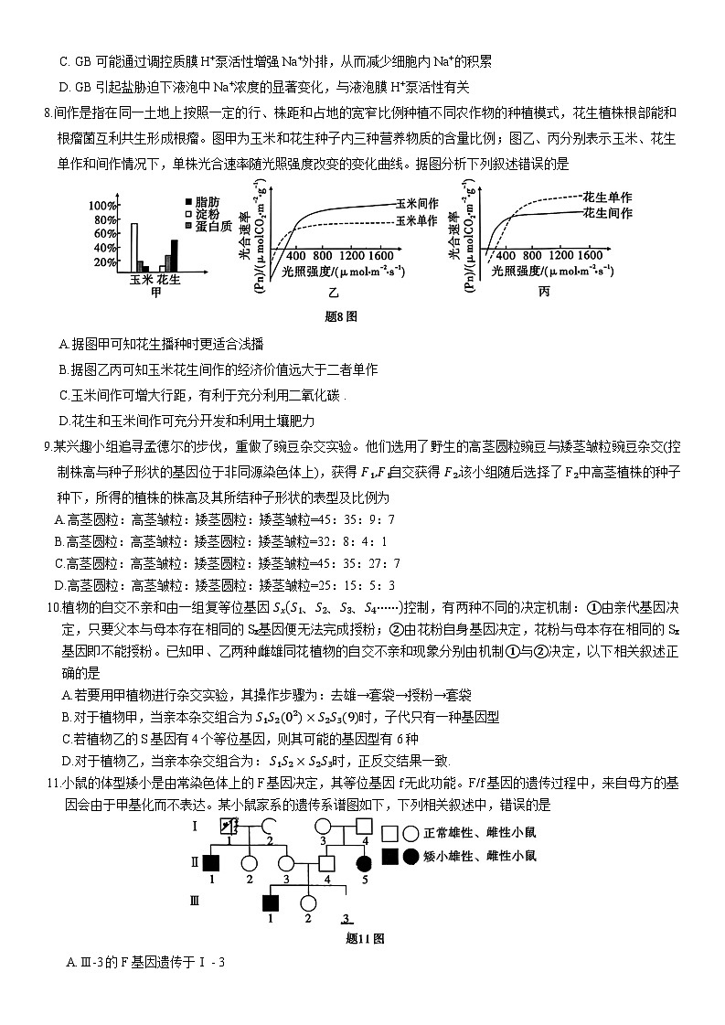 2025重慶市南開(kāi)中學(xué)高三上學(xué)期第三次（期中）生物試題含解析第3頁(yè)