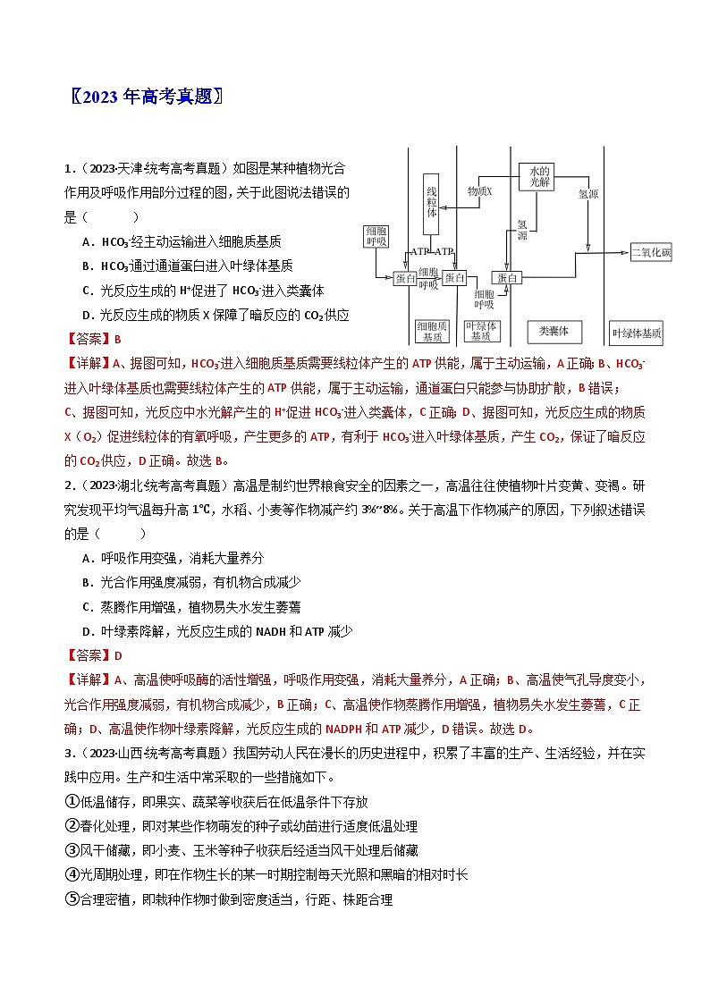 专题07 细胞代谢的综合(解析卷)第2页