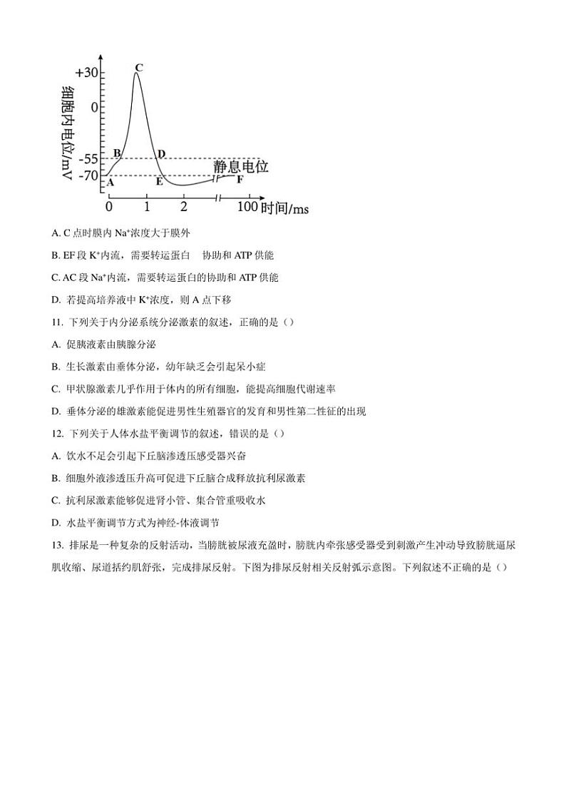 2024~2025学年浙江省宁波市三锋教研联盟高二(上)期中生物试卷(含答案)第3页