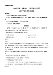 浙江省温州市十校联合体2024-2025学年高二上学期11月期中联考生物试题（Word版附解析）