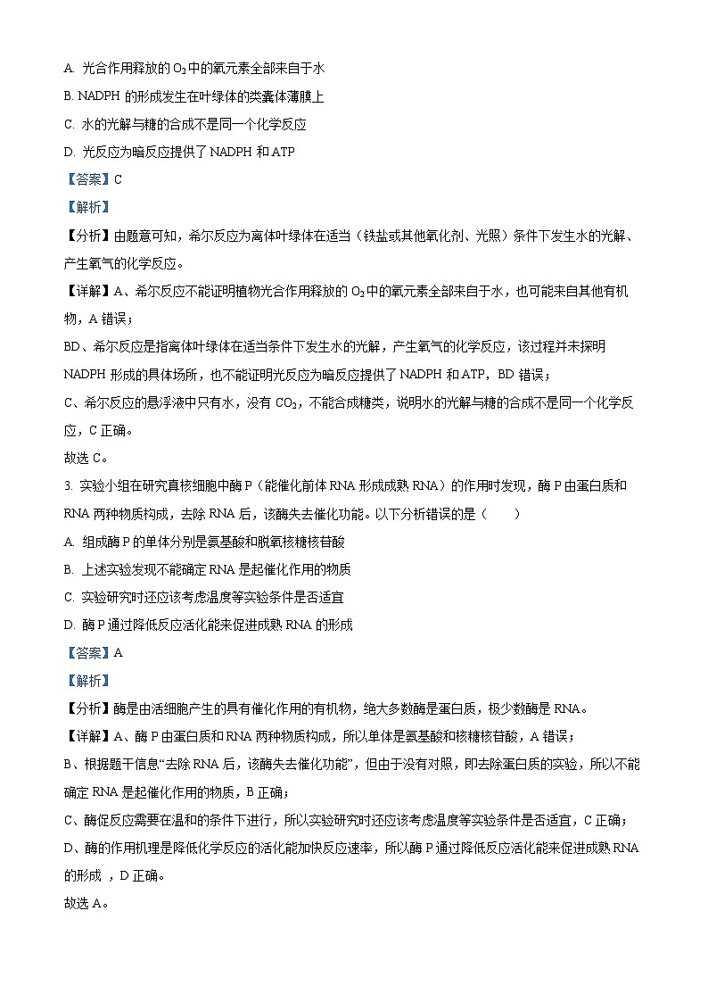 贵州省2024-2025学年高三上学期11月期中生物试题 Word版含解析第2页