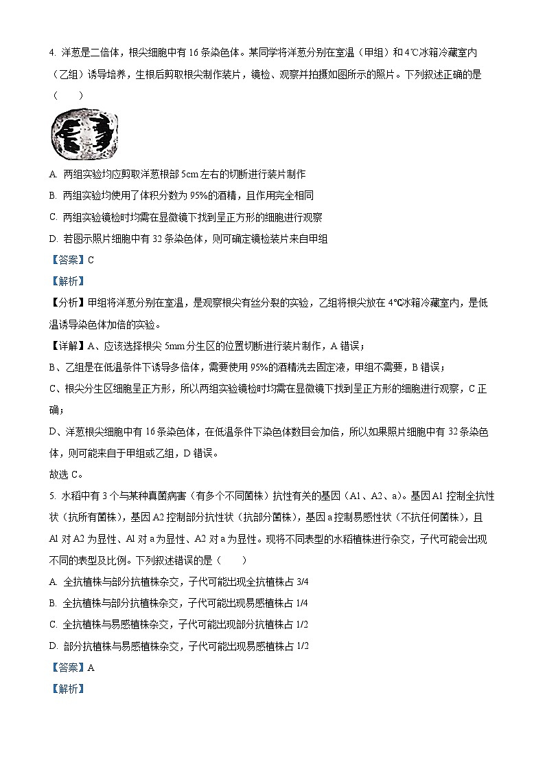 贵州省2024-2025学年高三上学期11月期中生物试题 Word版含解析第3页
