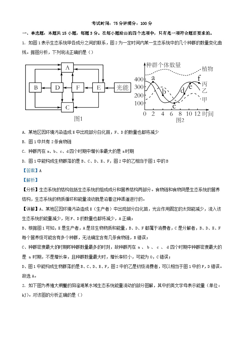 重庆市2022_2023学年高二生物下学期3月月考试题含解析