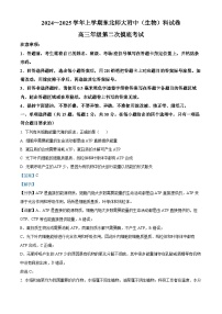 吉林省长春市东北师范大学附属中学2024-2025学年高三上学期第二次摸底考试生物试题（Word版附解析）