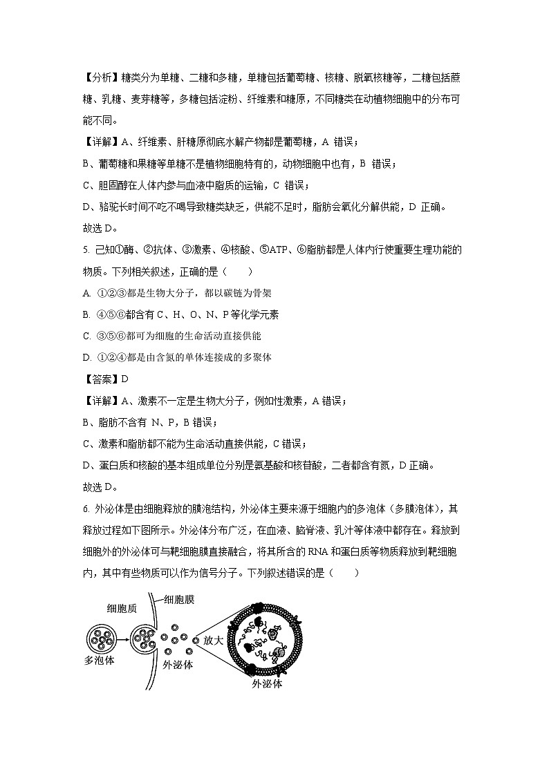 辽宁省部分高中2023-2024学年高一(上)期末生物试卷(解析版)第3页