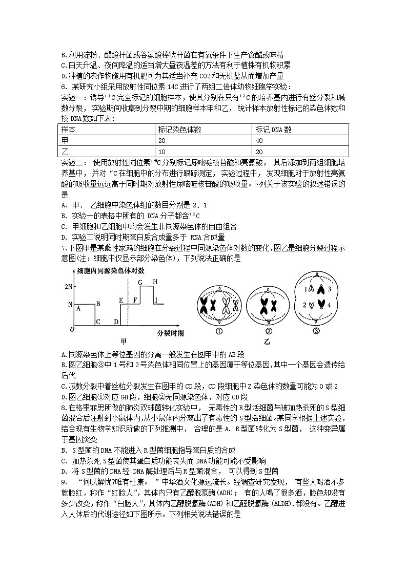 河南省信阳市2023_2024学年高三生物上学期11月第一次模拟考试含解析第2页