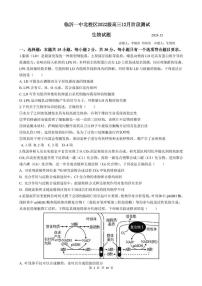 山东省临沂市兰山区山东省临沂第一中学北校区2024-2025学年高三上学期12月月考生物试题