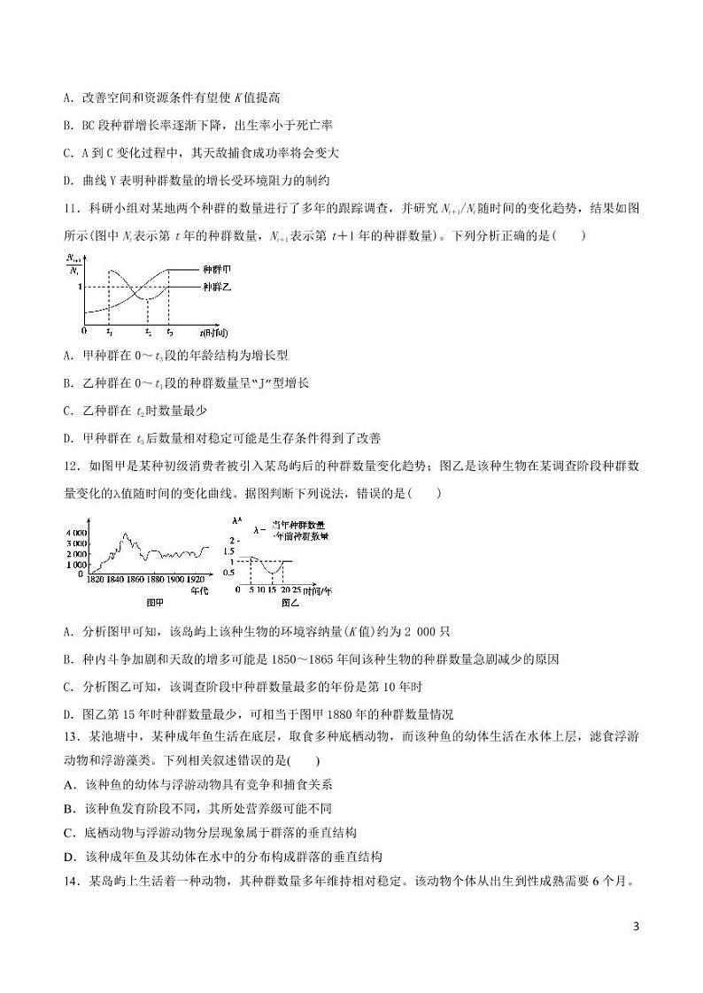 《高中知识清单》生物(专题)-专题12 种群和群落(原卷+解析版)第3页