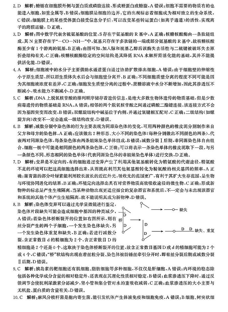 生物答案第2页
