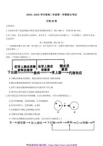 2024～2025学年天津市三校高二(上)12月联考(月考)试卷生物(含答案)