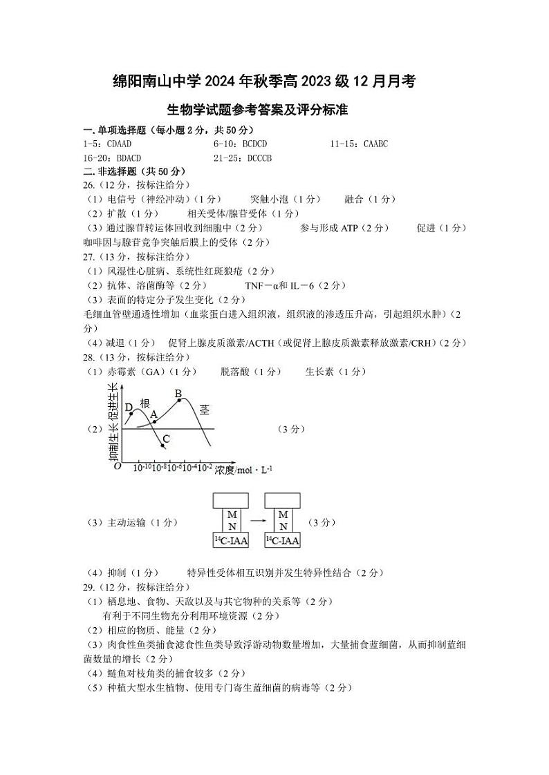 12月月考答案第1页