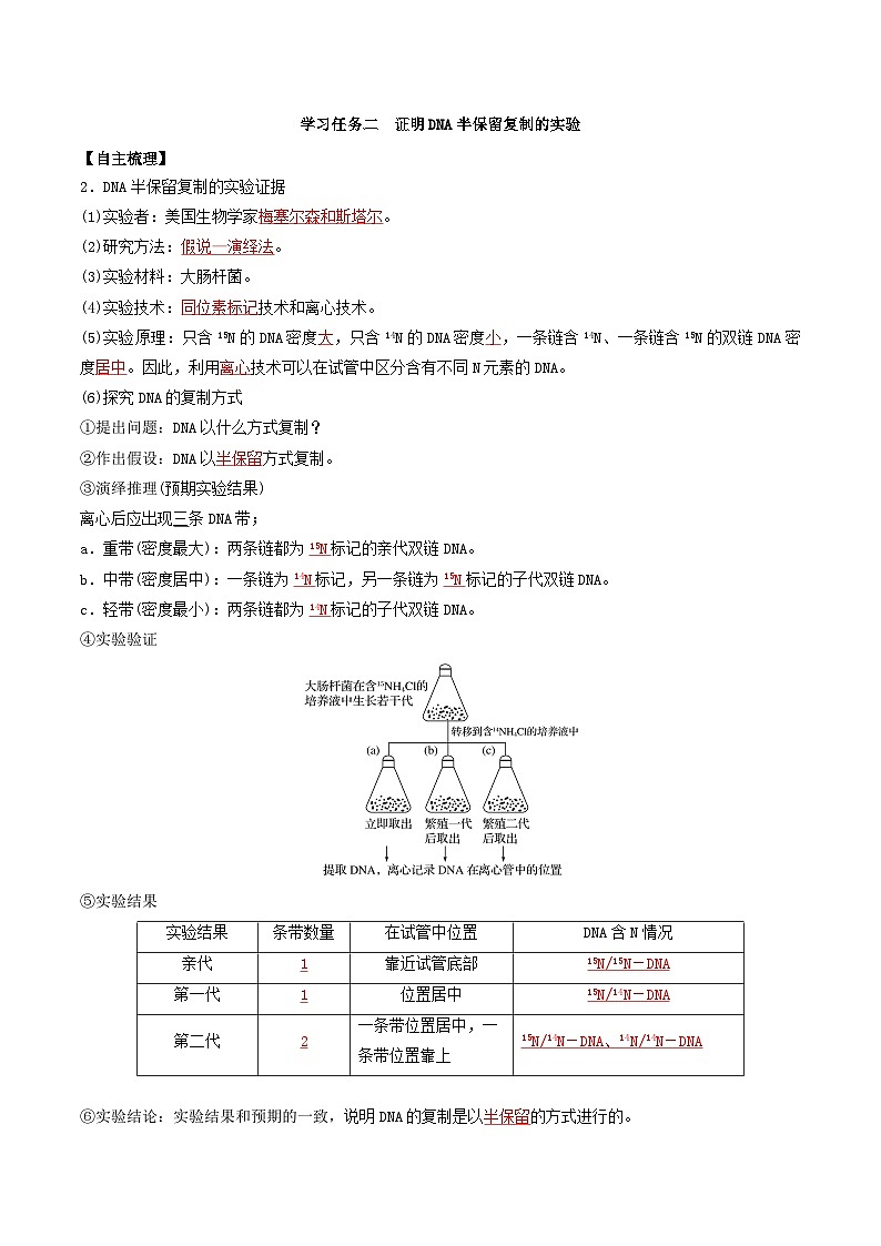 人教版高中生物必修二3.3《DNA的复制》(导学案)(解析版)第2页