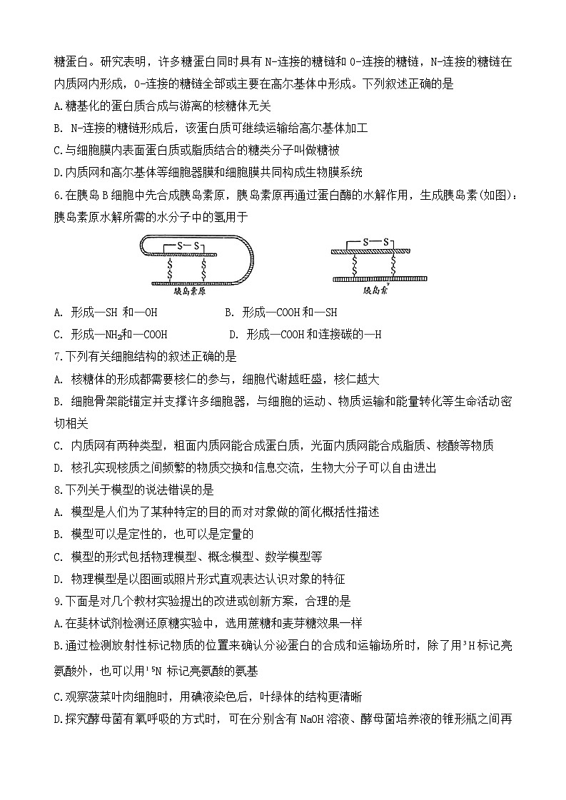 2025大連八中高一上學期12月月考試題生物含答案第2頁