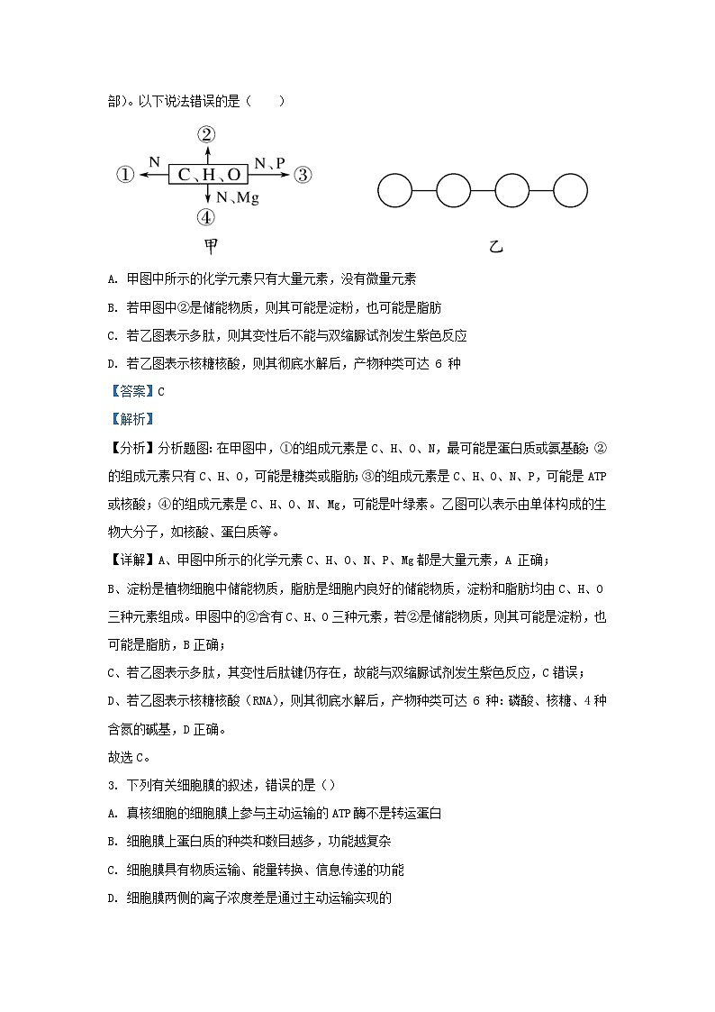 宁夏银川市2023_2024学年高三生物上学期9月月考试题含解析第2页