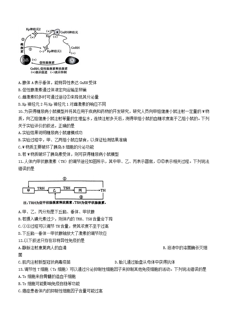 山西省2023_2024学年高二生物上学期11月期中试题第3页