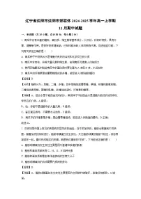辽宁省沈阳市沈阳市郊联体2024-2025学年高一（上）11月期中生物试卷（解析版）