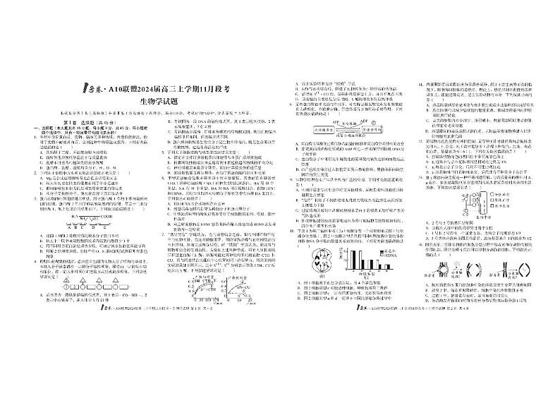 江西省抚州市2023_2024学年高三生物上学期月考试卷pdf第1页