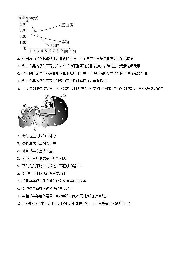 山东省泰安市肥城市2023_2024学年高一生物上学期期中试题含解析第3页