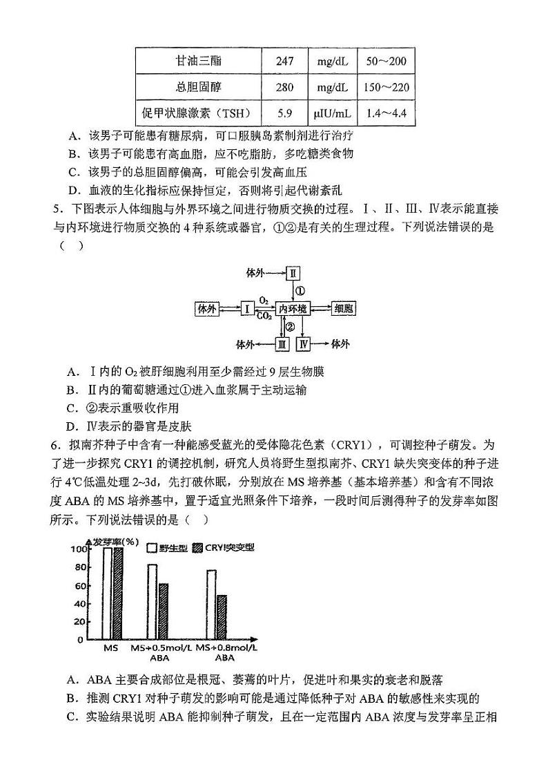 福建省泉州市永春县第一中学2024-2025学年高二上学期期中生物试题第2页